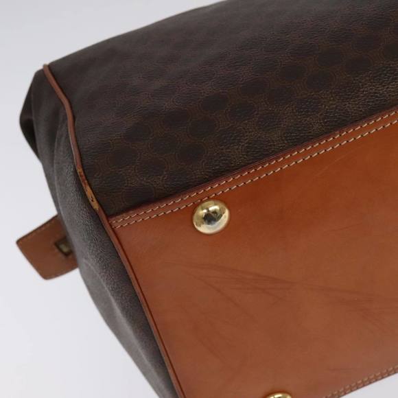 CELINE Macadam Canvas Boston Bag PVC Leather Brown Gold Auth 99360 - Picture 16 of 16